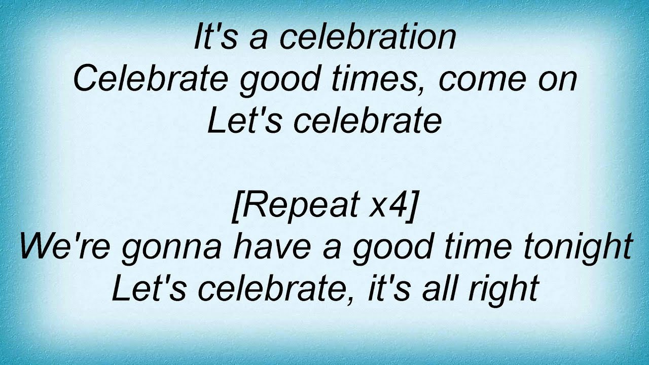 Kylie Minogue Celebration Lyrics YouTube