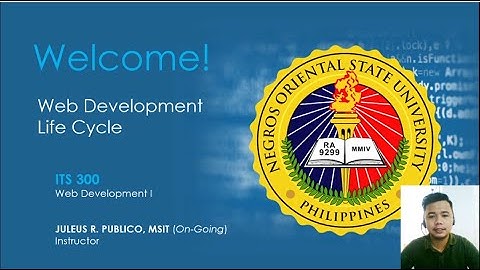 Web Development Life Cycle | ITS 300 (Web Development I) Online Class - NORSU Bais Campus