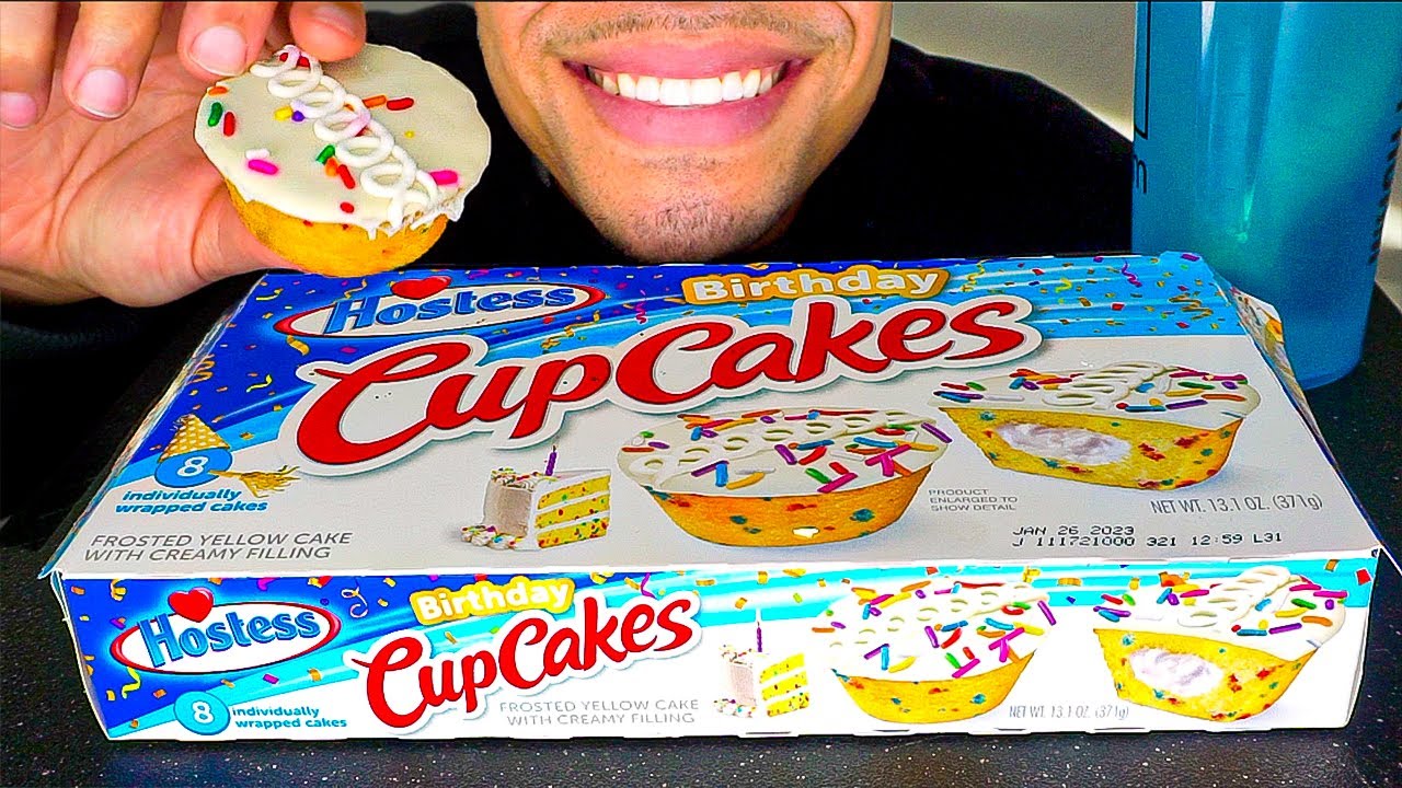 ASMR HOSTESS BIRTHDAY CUPCAKES CANDY SWEETS EATING MOUTH SOUNDS NO