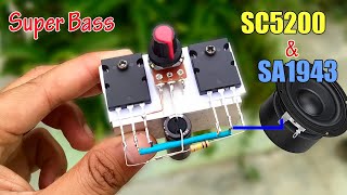 DIY Powerful Bass Amplifier at Home using Transistor SC5200 SA1943 | Super Bass