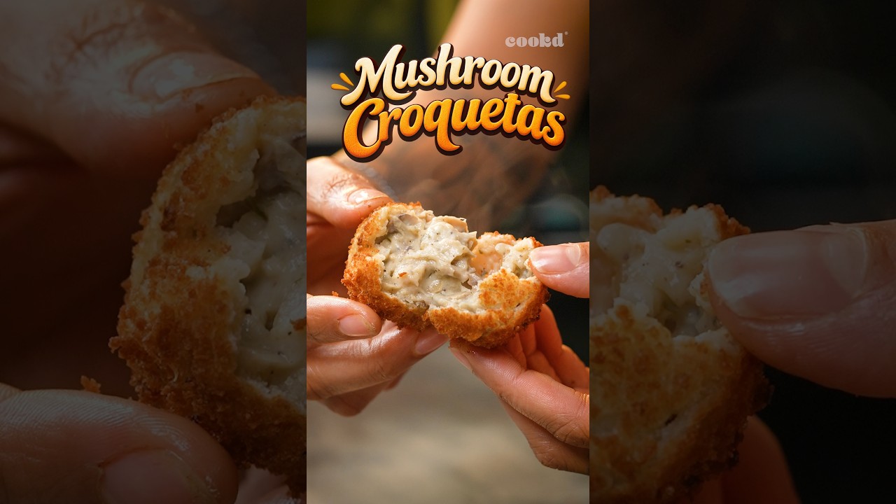 Crispy outside, creamy & tasty inside! 🍄These Mushroom Croquetas are seriously irresistible!