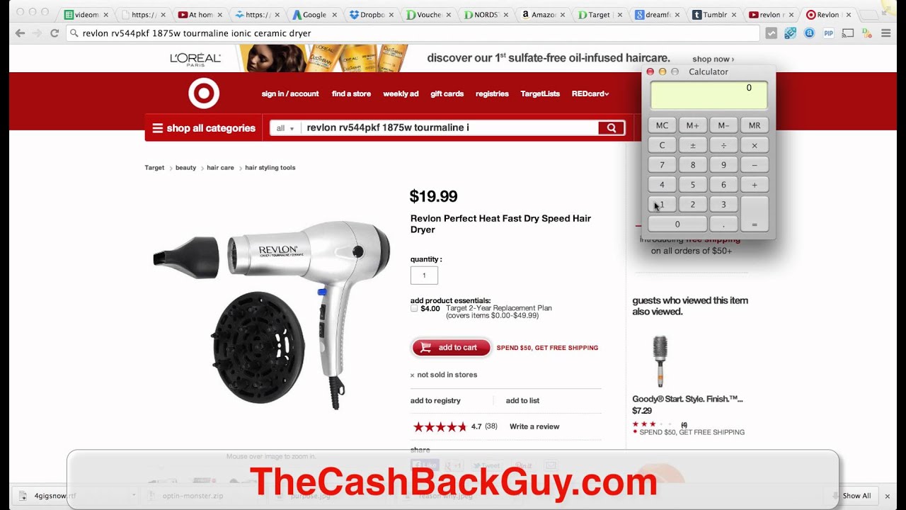 Revlon RV544PKF 1875w Tourmaline Ionic Ceramic Dryer (7.3% Cash Back!) - YouTube