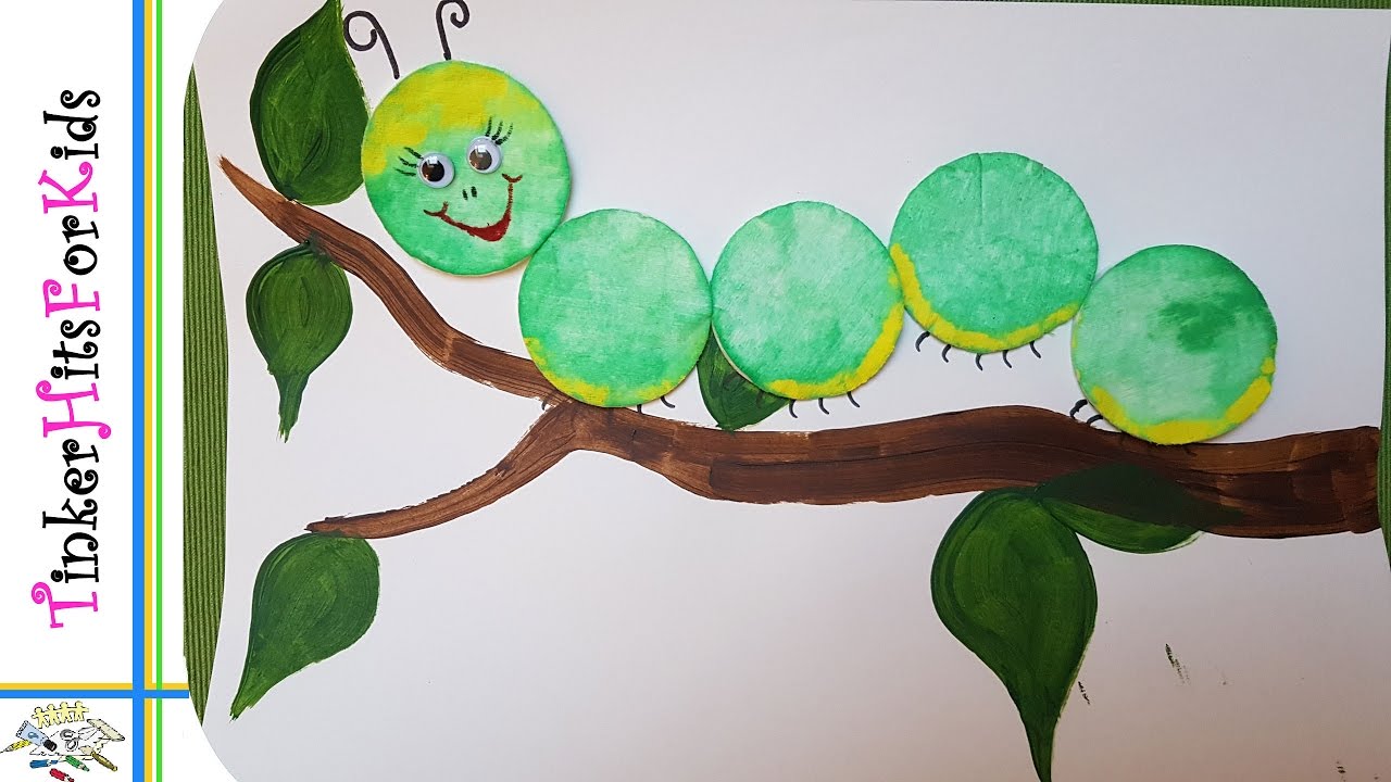 DIY Cotton pad Caterpillar YouTube