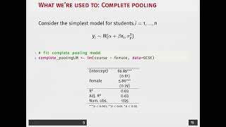 Week 11, Lecture 21, Part 3: Example with Complete Pooling