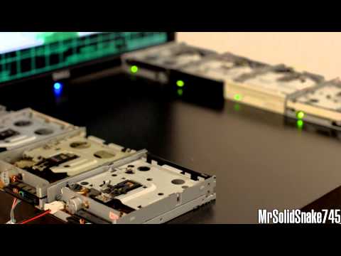 Airwolf Theme on Eight Floppy Drives