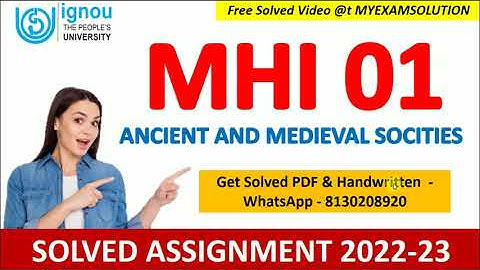MHI 01 SOLVED ASSIGNMENT 2022 - 23 | IGNOU MHI 001 Free Solved Assignment 2022-23 | MA in history