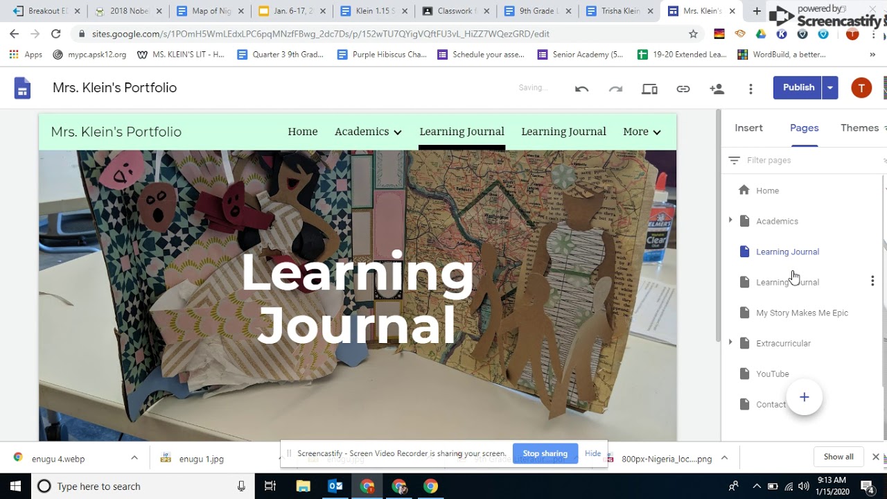 How to Put Your Learning Journal on your Portfolio - YouTube