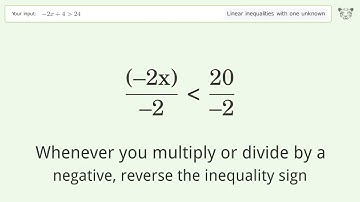 Solving Linear Inequalities: -2x+4 is Greater Than 24