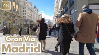 GRAN VÍA MADRID【4K】Walking Tour 2024 🌹 Paseo por Madrid España una de las mejores ciudades del mundo