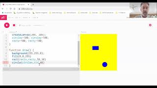 p5js video #3 making basic shapes move