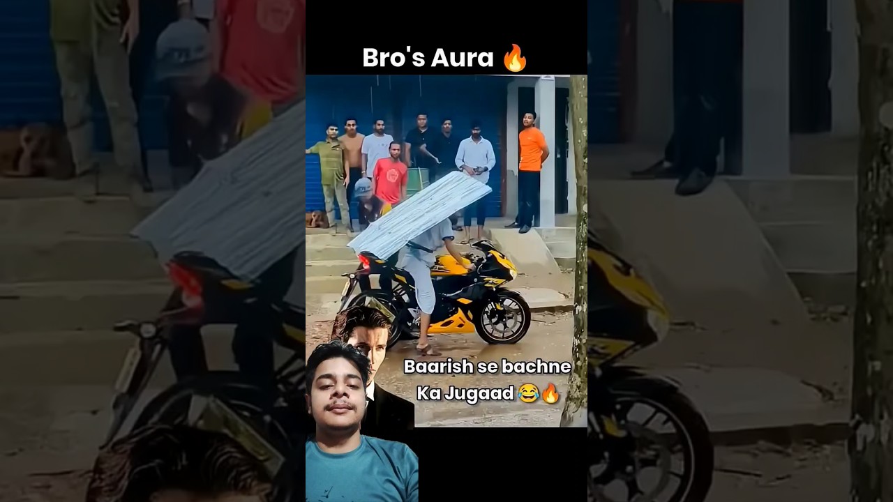 বৃষ্টির মধ্যে বাইক চালানোর নতুন পদ্ধতি। #funny #comedy #memes #rider