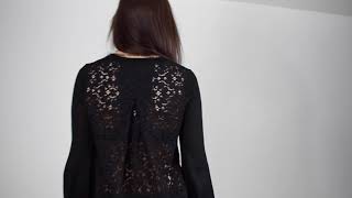 Grace & Mila Black Lace Back Jumper With Bell Sleeves - Ruby 67 Boutique