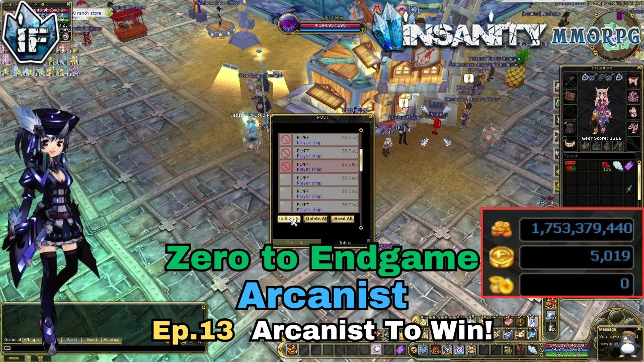 Insanity FlyFF - Arcanist ZTE - Ep.13 - Arcanist To Win! (Mid Gear)