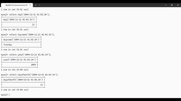 SQL Date functions - curdate()|now()|sysdate()|year()|month() etc