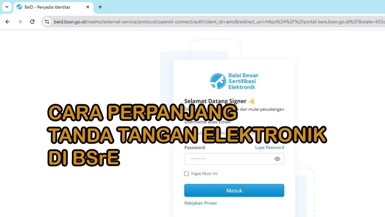 Cara Perpanjang TTE di BSrE tahun 2026
