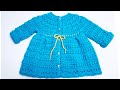 Abrigo a crochet paso a paso para niñas 2-3 años y más - Como tejer saquito a crochet FÁCIL