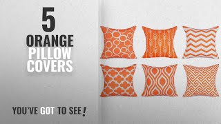Top 10 Orange Pillow Covers [2018 ]: Top Finel 100% Durable Canvas Square Decorative Throw Pillows