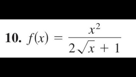 f(x) = x^2/(2*sqrt(x) + 1) find the derivative using the quotient rule