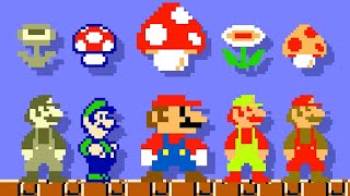 Super Mario Maker 2 - All SMB1 Power-Ups with Mario & Luigi