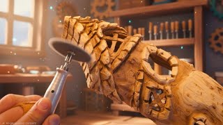 Here I show how to carve a tree house wall lamp with Dremel.