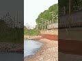 Golden Sunset Train Passing Along the Quiet Coast in Hokkaido 🌅🚆 #Shorts #ASMR