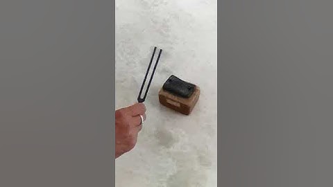 Vibration of prongs of tunning fork  sonometer experiment video in slow motion