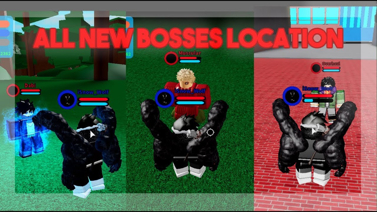 All New Bosses Location In Boku No Roblox Dabi Muscular Overhaul Youtube - boku no roblox overhaul boss