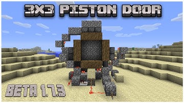 How to Build a 3x3 Piston Door in Minecraft Beta 1.7.3 - Tutorial