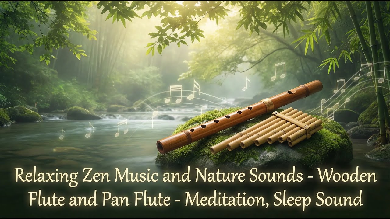 Calming Wooden Flute Zen Music and Pure Nature Sounds for Meditation, Yoga, and Inner Peace