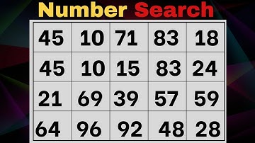 This Number Search Game Will Test Your Brain Power! | Memory | brain game | Quiz #19