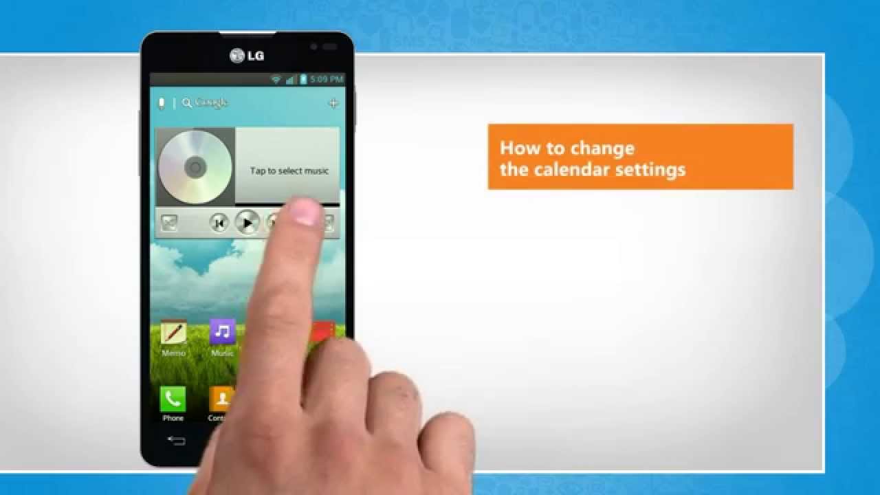 How to change the calendar settings on LG - L9