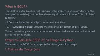 How to Calculate the Empirical Cumulative Distribution (ECDF) of an Image in Python