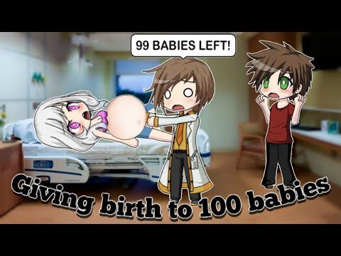 Giving birth to 100 babies | short mini movie | Gacha studio