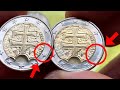 Rare defect euro coin slovakia 2 euro 2022