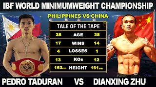 THE WAR: PHILIPPINES vs CHINA! PEDRO TADURAN vs DIANXING ZHU FIGHTS HIGHLIGHTS! IBF MINIMUMWEIGHT