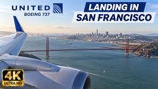 San Francisco Landing | United Airlines Boeing 737 Approach into SFO (4K)