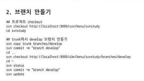 svn git branch 비교