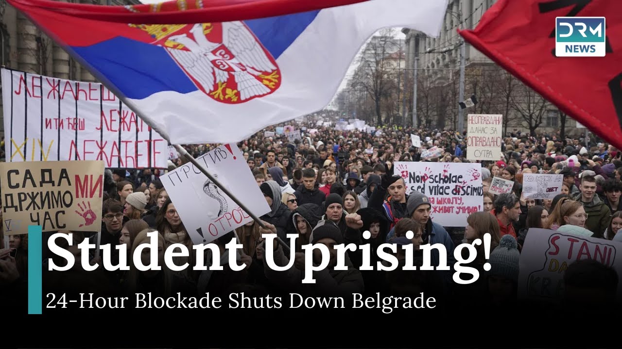 Serbian Students Stage 24-Hour Road Blockade in Continued Protest in Belgrade | DRM News | AM11