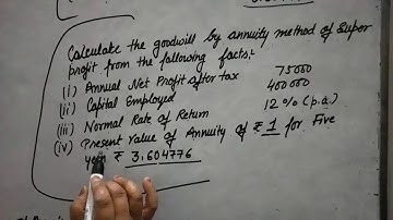 Goodwill [Annuity Method or present value of super profit method][Part=6][Deepti gupta]