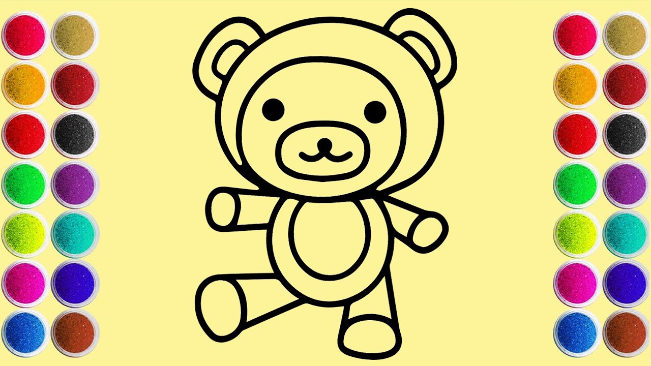 Relax and enjoy this satisfying sand painting of a cute teddy bear | easy step by step tutorial