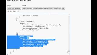 XBRL REST API: from XML to Json (via URL)