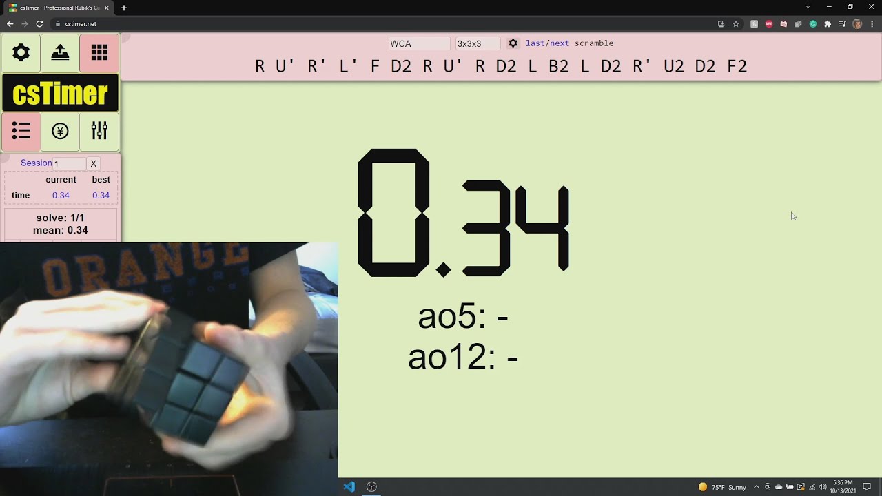 Black Rubik's Cube PB - YouTube