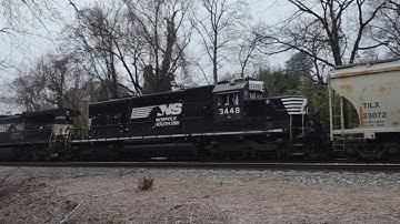 NS 13R with a snoot nose SD40-2 trailing in Charlottesville Virginia