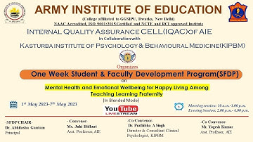 One Week Student & Faculty Development Programme (SFDP) from 01.05.2023 - 07.05.2023 : Day 5