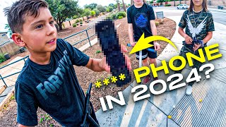 Kid Shows Me His Flip Phone!