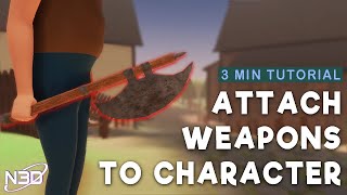 How To Attach A Weapon Or Any Object to Your Character - Unity Quick Tutorial