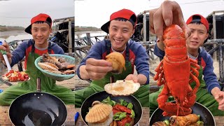 Fisherman DaGang cooked a lot of delicious seafood, lobster, scallops, abalone, octopus. Enjoyable!