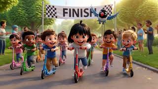 Ride Ride Scooter Ride 🛴 | Fun Kids Song with Luna &amp; Ika | Scooter Adventure Song