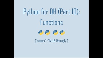 Python for Digital Humanities (10: Functions)