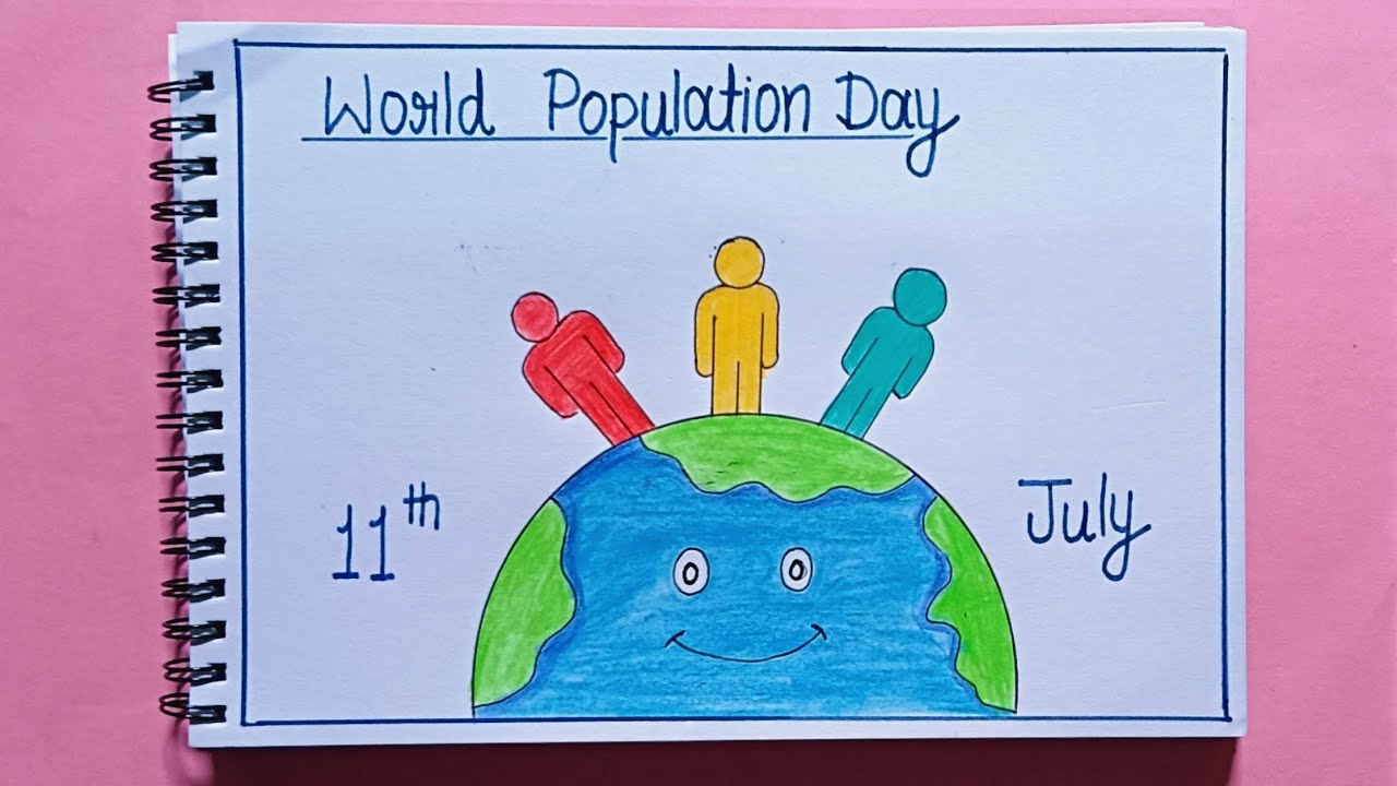 World Population Day Poster Drawing |Population Day Drawing Easy ...